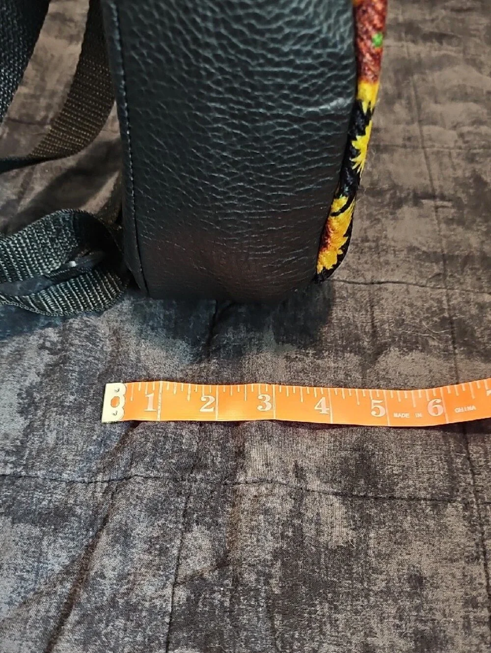Cute Sunflower Doll Mini Backpack - Black with Multicolor